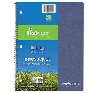 Roaring Spring® Environotes Biobased Notebook, 1 Subject, Medium-college Rule, Randomly Assorted Earthtone Covers, 9.5 X 6, 70 Sheets freeshipping - TVN Wholesale